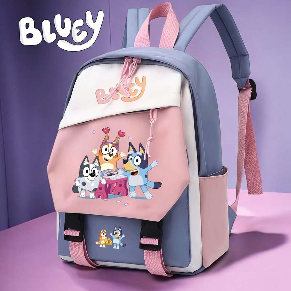Bluey Bingo Mini Backpack - High-Quality Travel Kindergarten & …pink blue